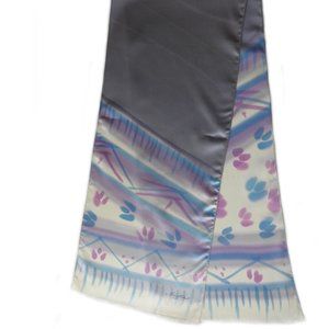 Kriska Silk Scarf Hand Painted in the USA Lavander Silver